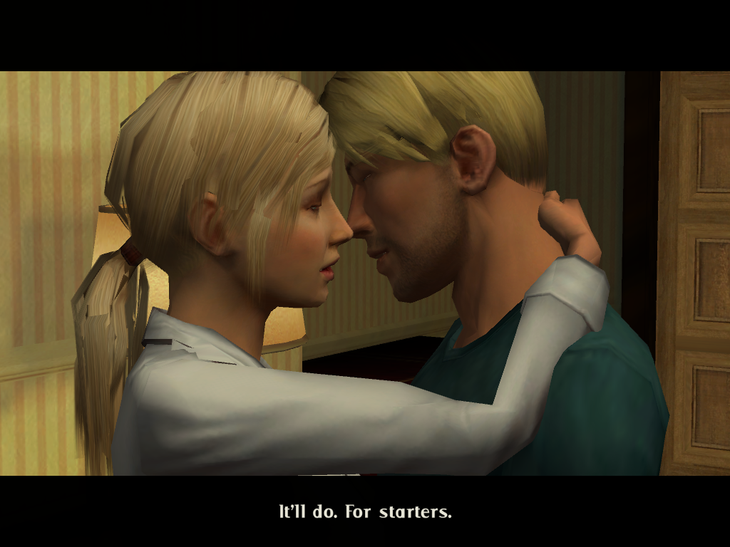 Secrets of the Ark: A Broken Sword Game (Windows) screenshot: Anna Marie and George just before "the kiss"