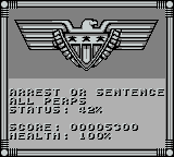 Judge Dredd (Game Boy) screenshot: The computer gives you info on you mission