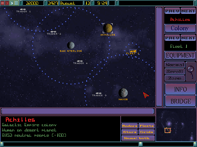 Imperium Galactica (DOS) screenshot: Map