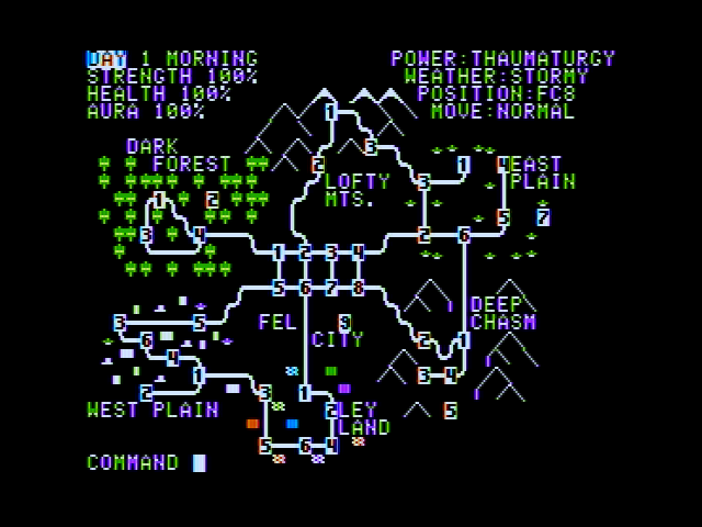 Dragon's Eye (Apple II) screenshot: The map screen