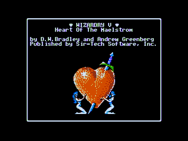 Wizardry V: Heart of the Maelstrom (Apple II) screenshot: Title screen