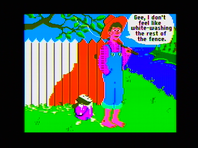 The Chase on Tom Sawyer's Island (Apple II) screenshot: Part of the introduction