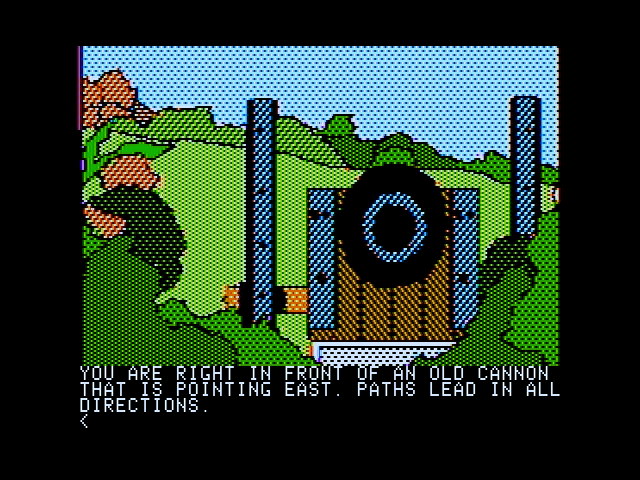 Death in the Caribbean (Apple II) screenshot: An old cannon