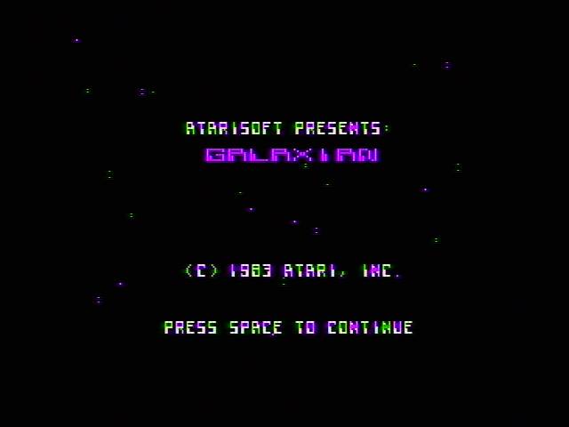 Galaxian (Apple II) screenshot: Title screen