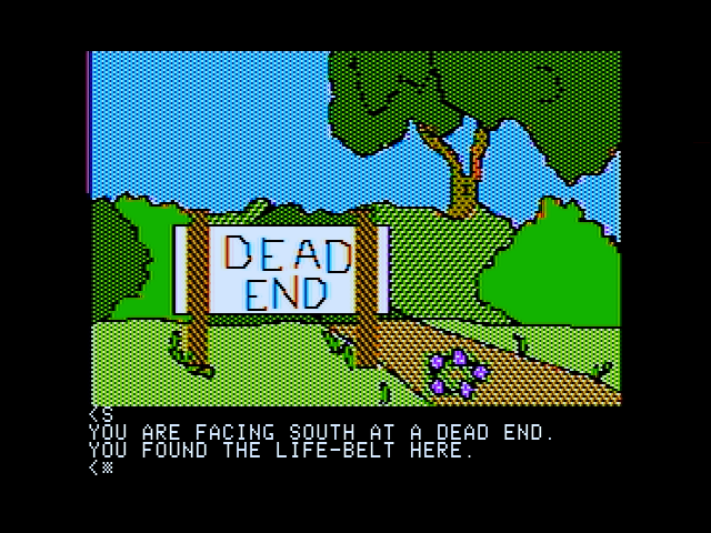Death in the Caribbean (Apple II) screenshot: Drat, a dead end!