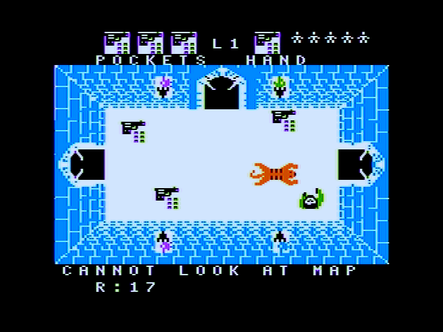 Alcazar: The Forgotten Fortress (Apple II) screenshot: Hmm, how should I get out of here?