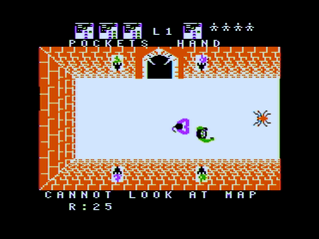 Alcazar: The Forgotten Fortress (Apple II) screenshot: Being chased through the castle...