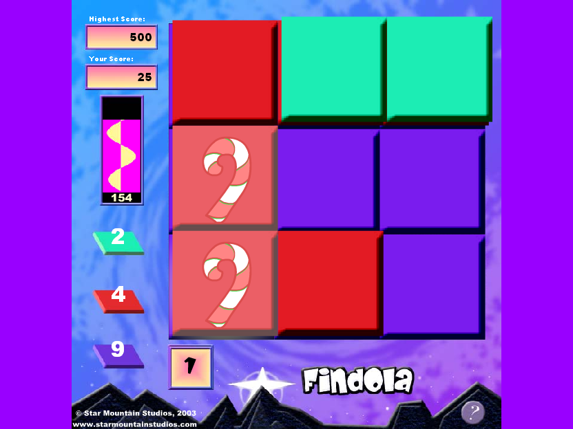 Findola (Windows) screenshot: Matching ?s, down to the blue layer