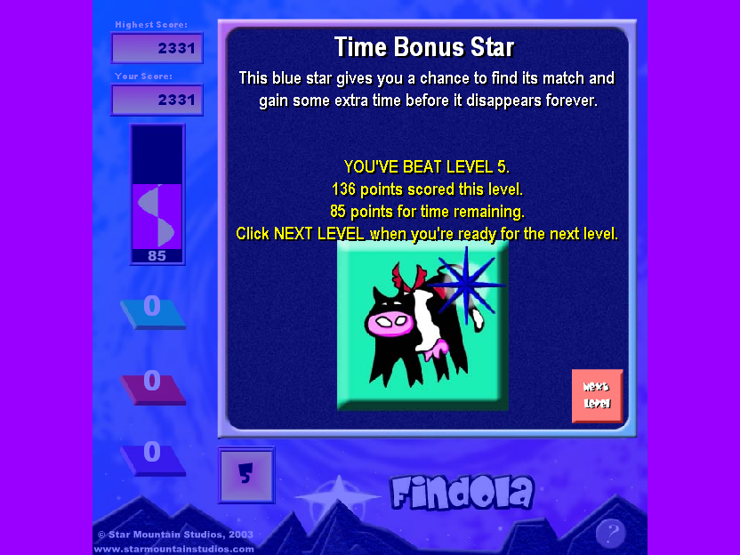 Findola (Windows) screenshot: Star time