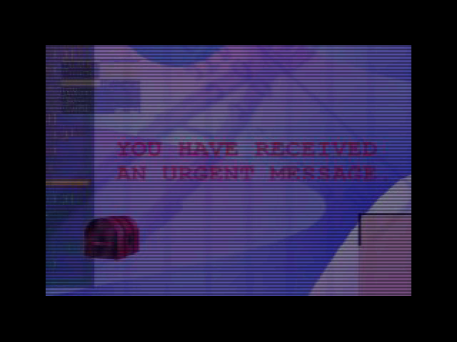 NET:Zone (DOS) screenshot: Intro - You have received an urgent message.