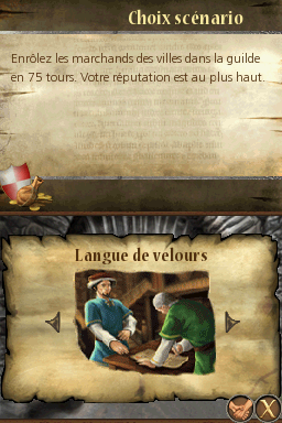 The Guild DS (Nintendo DS) screenshot: Scenario - A Honeyed Tongue (Langue de velours)
