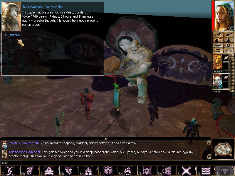 Neverwinter Nights: Hordes of the Underdark (Windows) screenshot: A very unusual bartender