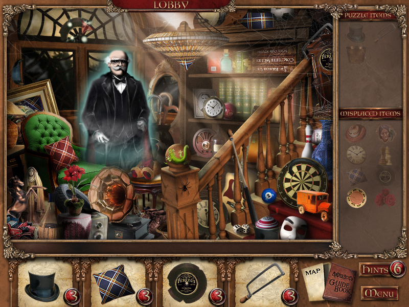 Mortimer Beckett and the Secrets of the Spooky Manor (Windows) screenshot: A friendly ghost is all I need