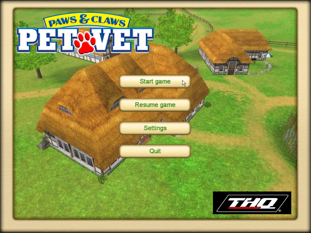 Paws & Claws: Pet Vet (Windows) screenshot: Main Menu.