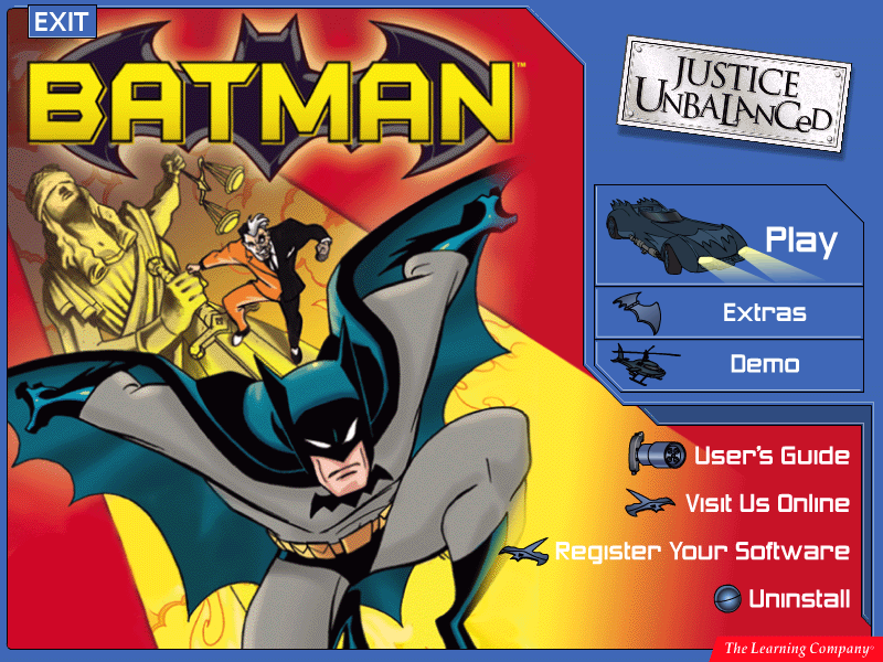 Batman: Justice Unbalanced (Windows) screenshot: Title screen/Main menu