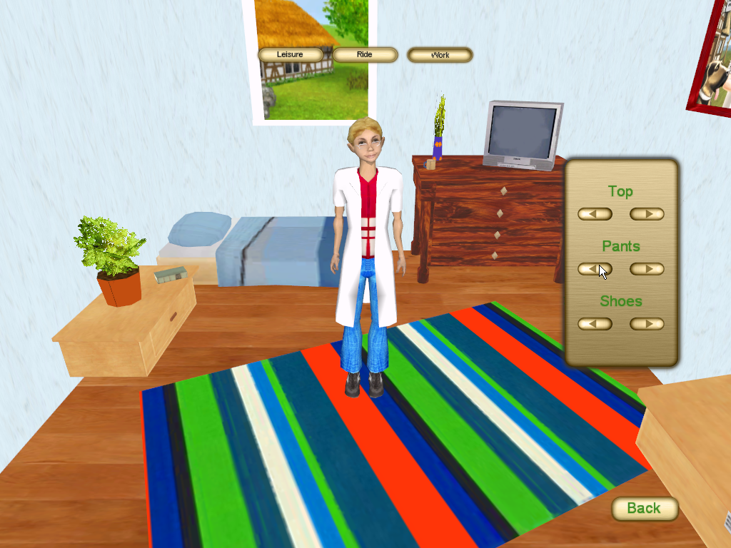 Paws & Claws: Pet Vet (Windows) screenshot: Change your outfits for different occasions.