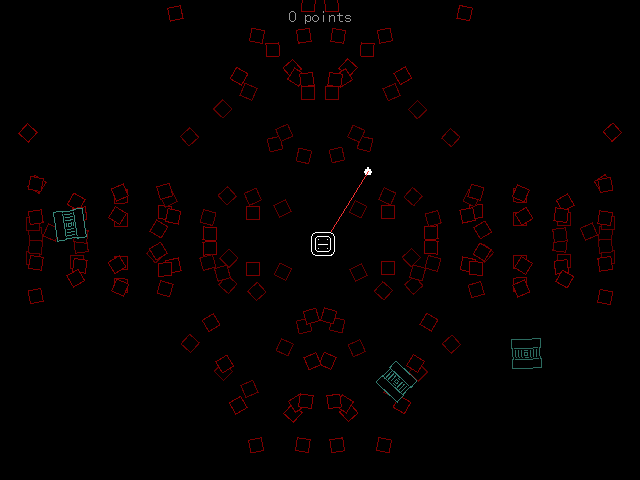 xWUNG (Windows) screenshot: Starting a new game, spinning my wire and looking at enemies
