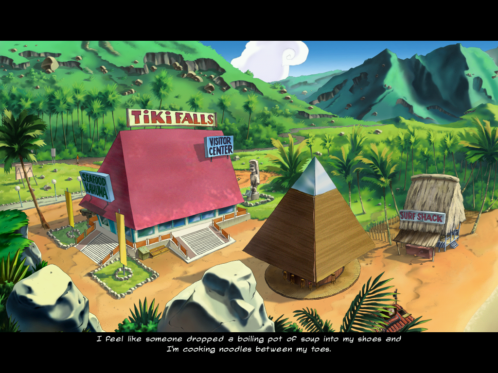 Runaway 2: The Dream of the Turtle (Windows) screenshot: Picturesque Tiki Falls