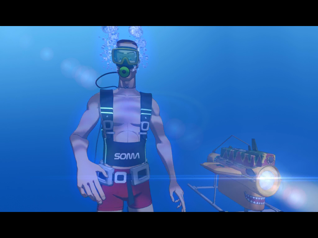 Runaway 2: The Dream of the Turtle (Windows) screenshot: Scuba diving with a rover robot companion.