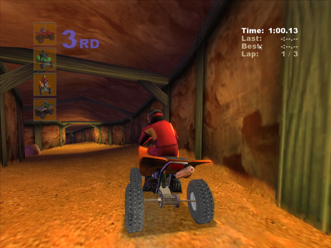 Kawasaki Quad Bikes (Windows) screenshot: The mines under Red Rock.