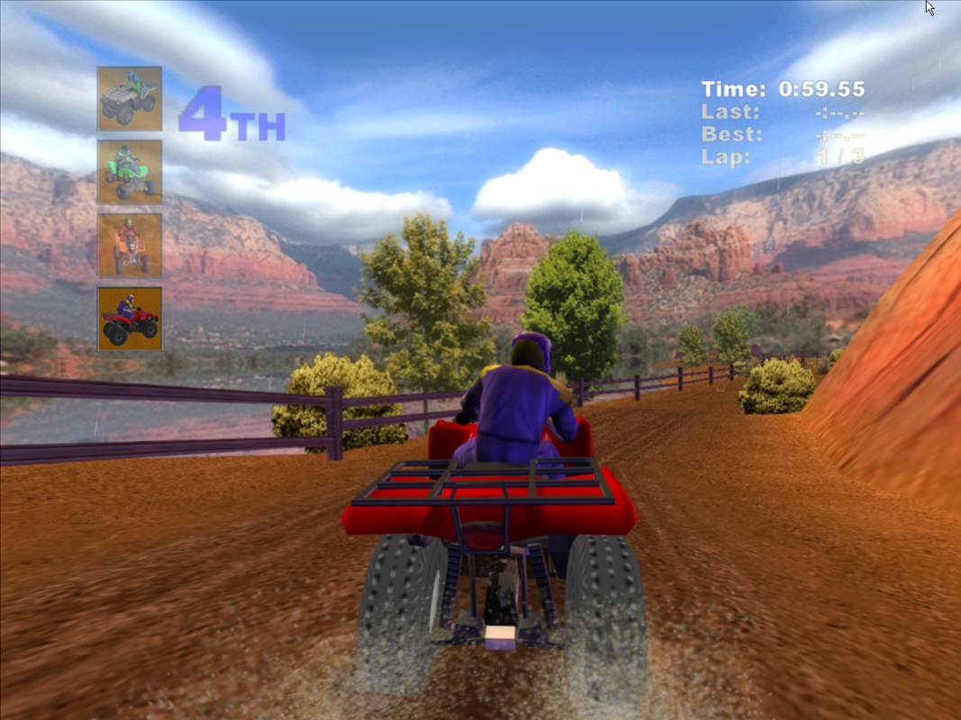 Kawasaki Quad Bikes (Windows) screenshot: There's also quite a bit more physical difference in the vehicles.