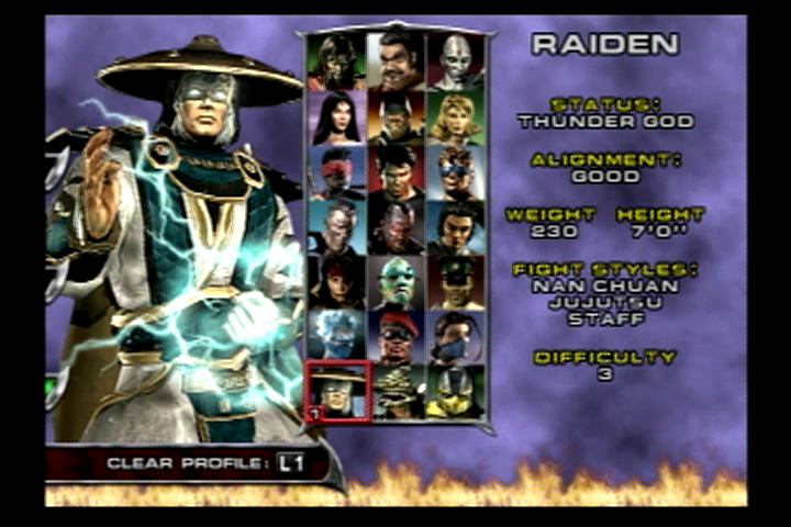 Mortal Kombat: Deadly Alliance (PlayStation 2) screenshot: Choose your fighter.