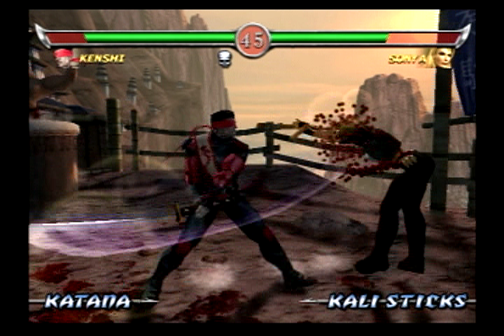 Mortal Kombat: Deadly Alliance (PlayStation 2) screenshot: Each fighter has a unique weapon to bring on the blood.