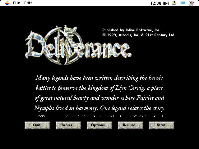 Deliverance: Stormlord II (Macintosh) screenshot: Title screen