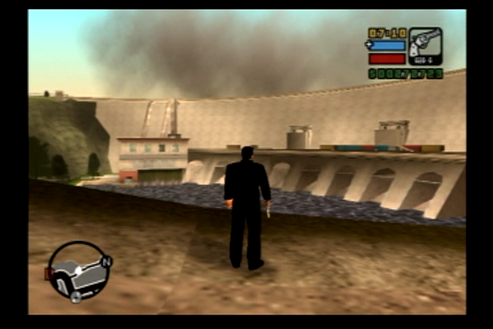 Grand Theft Auto: Liberty City Stories (PlayStation 2) screenshot: The Cochrane Dam