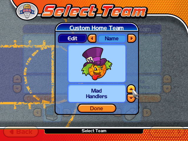 Backyard Basketball 2004 (Windows) screenshot: Making a custom team.