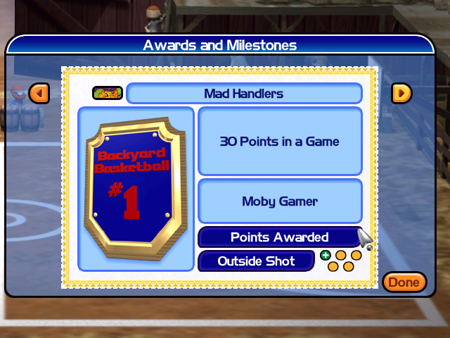 Backyard Basketball 2004 (Windows) screenshot: After each game in a season your team and a player may receive an award.