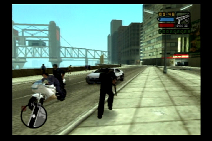 Grand Theft Auto: Liberty City Stories (PlayStation 2) screenshot: Fast bike or fast car?