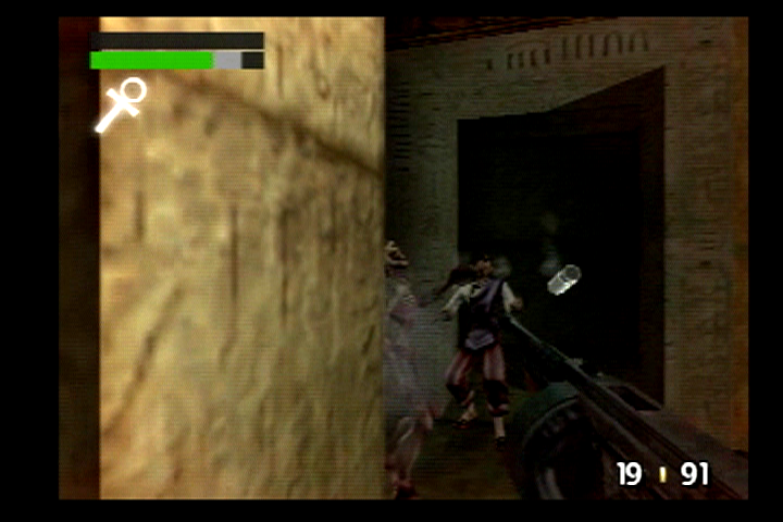 TimeSplitters (PlayStation 2) screenshot: You must find the item in each level.