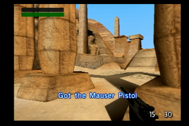 TimeSplitters (PlayStation 2) screenshot: Story mode starts off at the tomb.