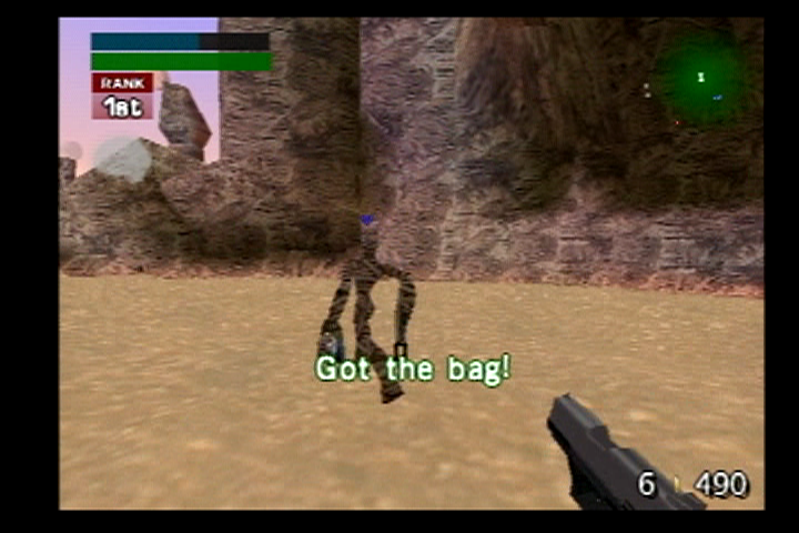 TimeSplitters (PlayStation 2) screenshot: Knockout is yet another game involving... yes, you guessed it! Bags!