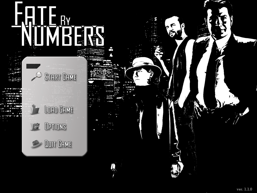 Fate by Numbers (Windows) screenshot: Main menu