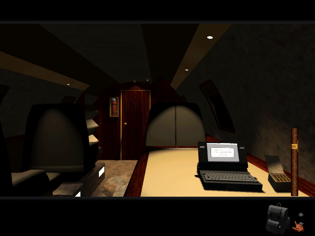 Mummy: Tomb of the Pharaoh (Windows 3.x) screenshot: Airplane interior