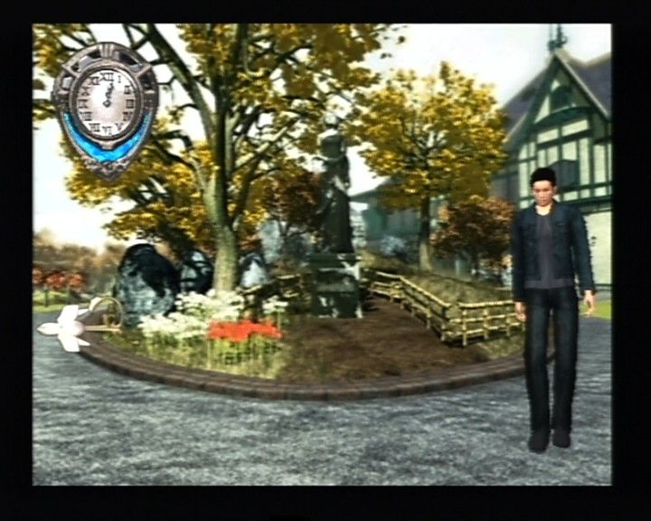 Glass Rose (PlayStation 2) screenshot: Exploring the gardens of Yoshinodou mansion.