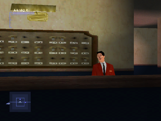 Syphon Filter 3 (PlayStation) screenshot: Hotel lobby
