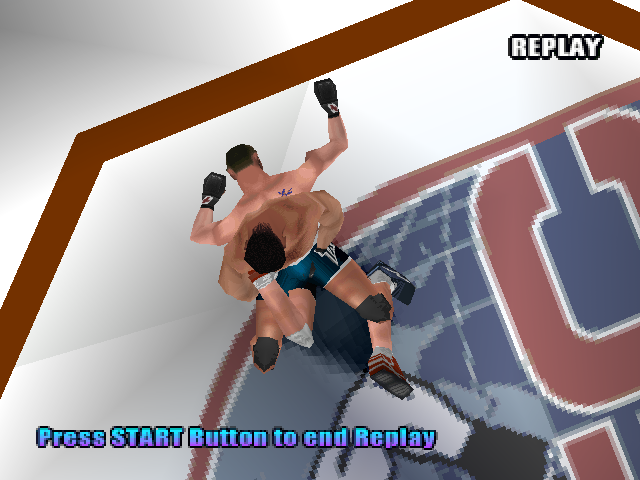 Ultimate Fighting Championship (PlayStation) screenshot: Replay of a leg lock
