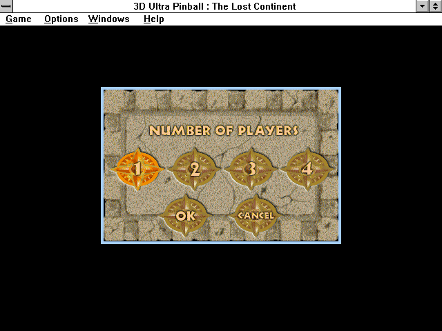 3-D Ultra Pinball: The Lost Continent (Windows 3.x) screenshot: Number of players