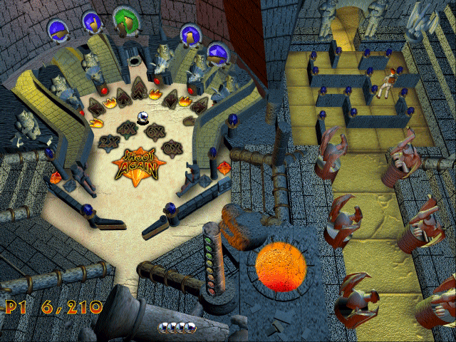 3-D Ultra Pinball: The Lost Continent (Windows 3.x) screenshot: Labyrinth table