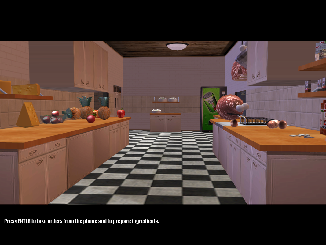 Pizza Dude (Windows) screenshot: The ingredients all laid out.