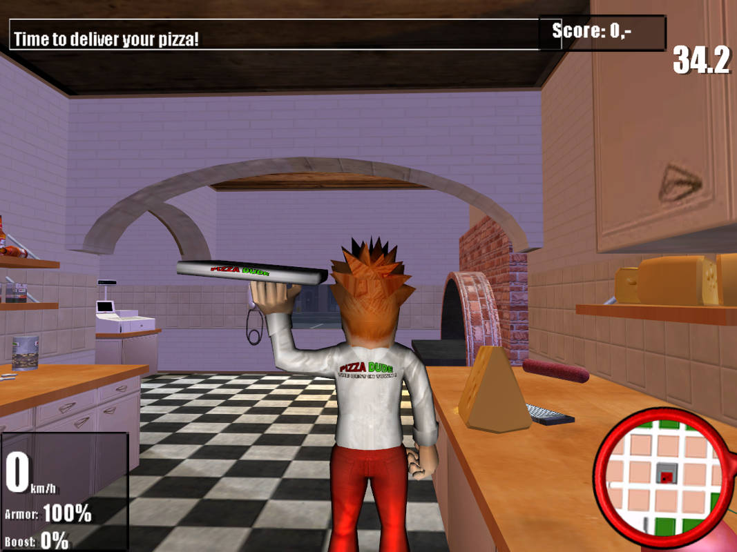 Pizza Dude (Windows) screenshot: The pizza's ready for delivery!