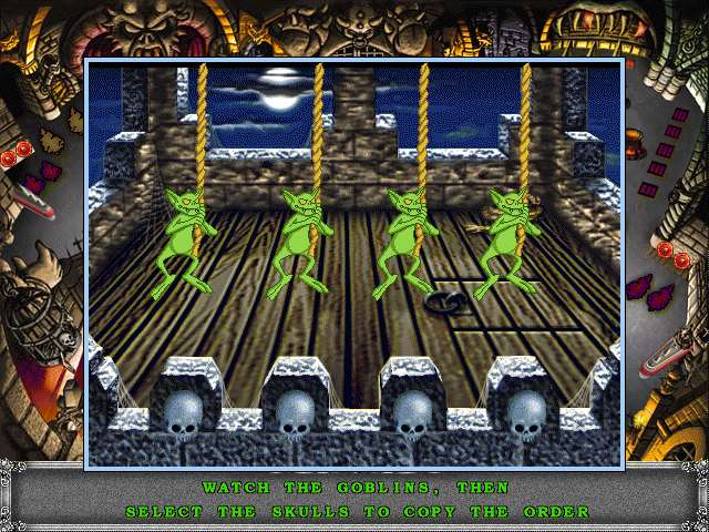 3-D Ultra Pinball: Creep Night (Windows 3.x) screenshot: Dungeon mini-game