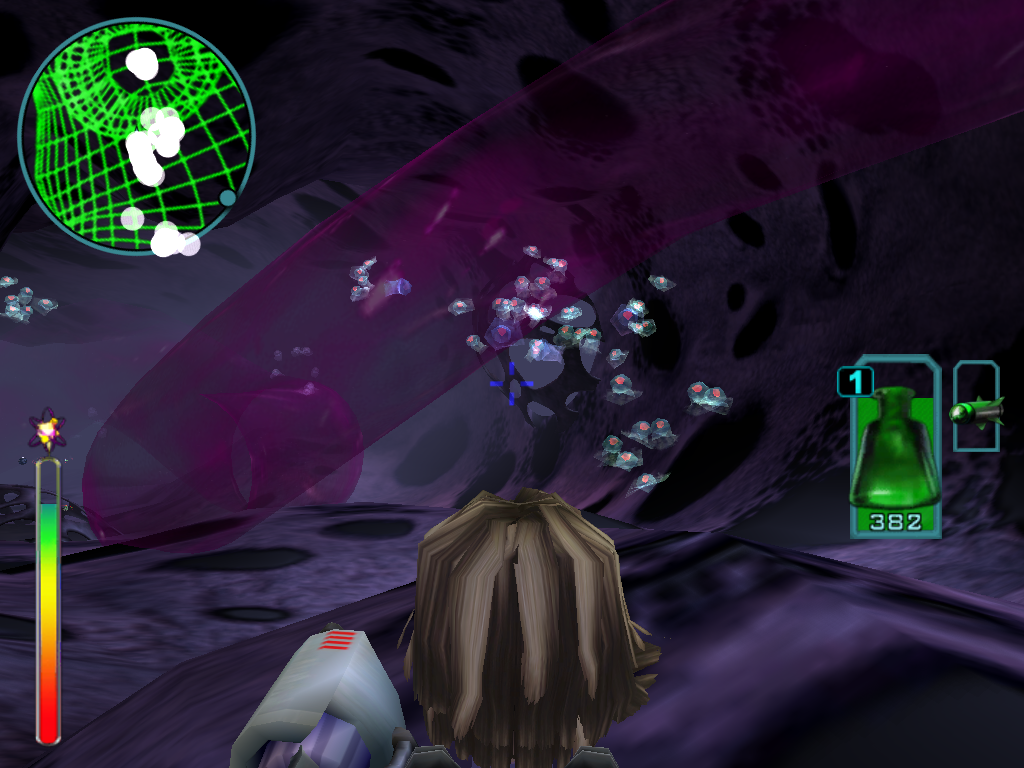 Re-Mission (Windows) screenshot: Ready for chemo rocket action.