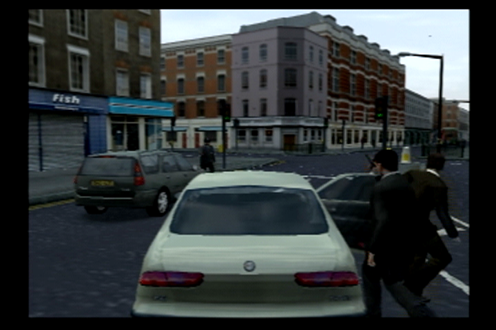 The Getaway (PlayStation 2) screenshot: Thanks for the new ride!