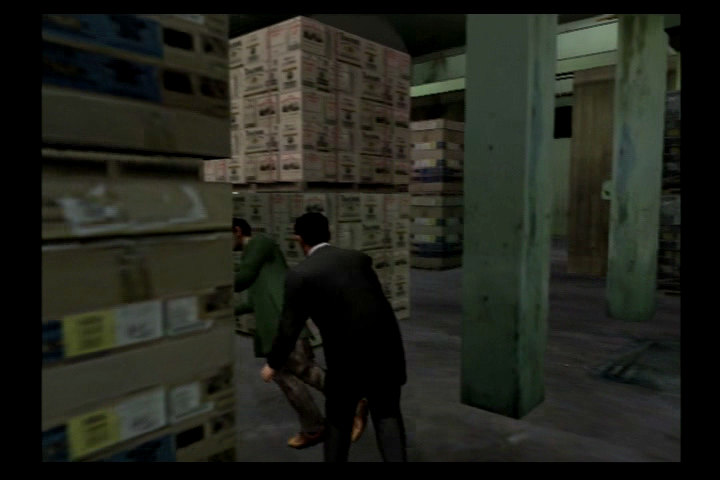 The Getaway (PlayStation 2) screenshot: A pistol whip to the face should keep him from bothering you.