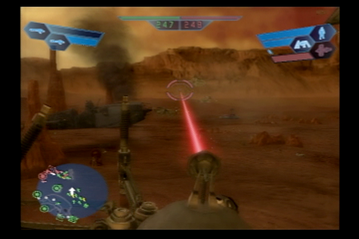 Star Wars: Battlefront (PlayStation 2) screenshot: Destruction is everywhere.