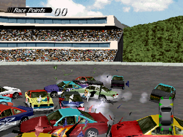 Destruction Derby (PlayStation) screenshot: ...till someone pokes an eye out!